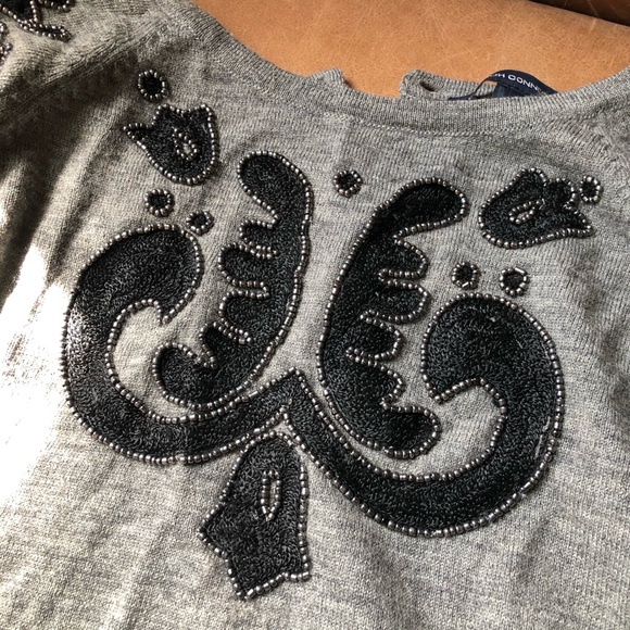 French Connection beaded embroidered sweater - Picture 2 of 8